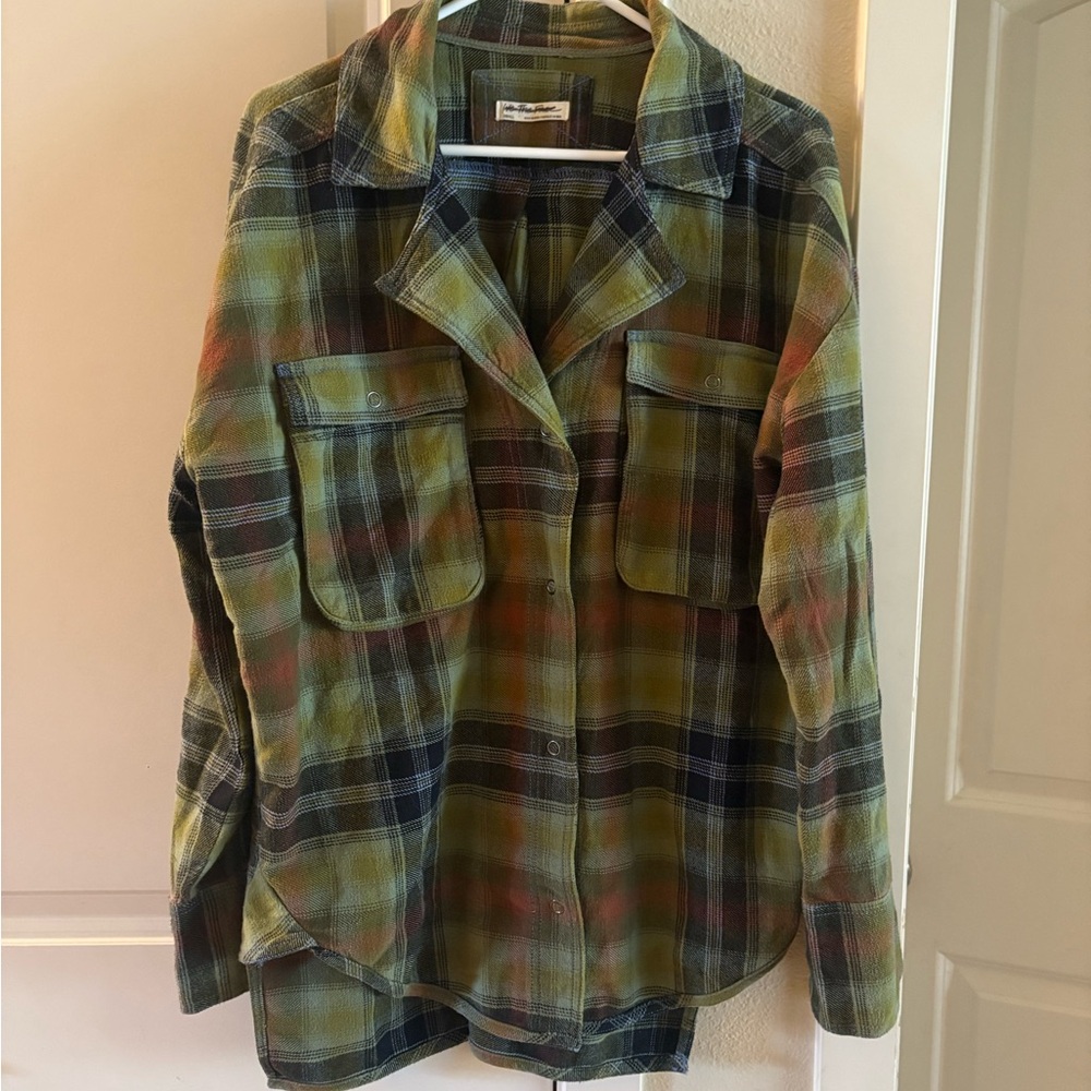 We the Free Izzy Flannel Cargo Oversized Button-Up Shirt